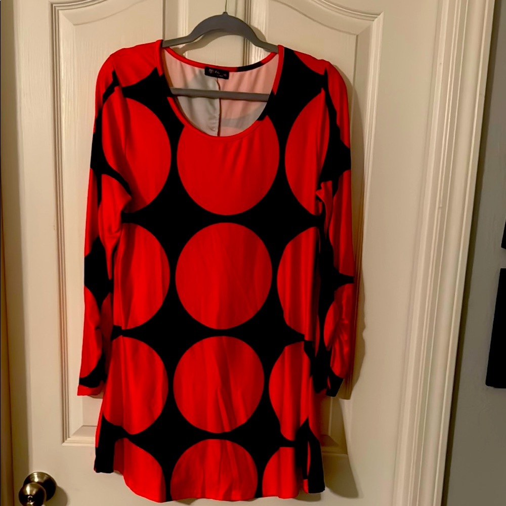 Lily Red and Black  Circle Pattern Tunic and matching pants #55